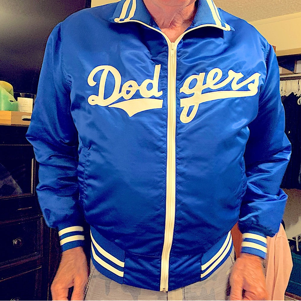 Danny Goodman DODGERS BLUE SATIN BOMBER. EXCELLENT USED CONDITION